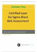 Certified Lean Six Sigma Black Belt Assessment Answer Key 100% Correct