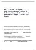 PSY 121 Exam 2- Chapter 2- Neuroscience and the Biology of Behavior, Chapter 3- Exam Questions and Answers