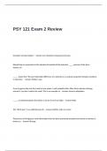 PSY 121 Exam 2 Review Questions and Answers