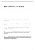 PSY 121 Exam 4 Questions and Answers (CH 11,12,13)