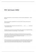 PSY 121 Exam 4 MSU Questions and Answers