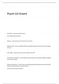 Psych 121 Exam1 Questions with 100% Correct Answers