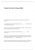 Psych 121 Unit 3 Exam MSU Questions and Answers