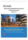 TEST BANK for Business and Society 17th Edition Stakeholders, Ethics, Public Policy by Anne Lawrence; James Weber ISBN:9781265914769 ALL CHAPTERS COVERD 