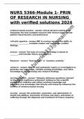 NURS 5366-Module 1- PRIN OF RESEARCH IN NURSING with verified solutions 2024