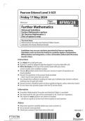 Pearson Edexcel Level 3 GCE  Further Mathematics Advanced Subsidiary Further Mathematics options 28: Decision Mathematics 2 (Part of option K only) question paper june 2024  8FM0/28