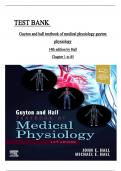 Test Bank For Guyton and Hall Textbook of Medical Physiology (Guyton Physiology) 14th Edition by John E. Hall , Michael E. Hall ISBN:9780323640039 ALL CHAPTERS COVERD