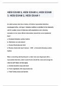 HESI EXAM 5, HESI EXAM 4, HESI EXAM 3, HESI EXAM 2, HESI EXAM 1 QUESTIONS AND ANSWERS BEST RATED A+ 2024-2025 UPDATED