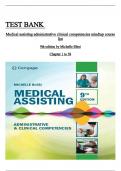 Test Bank For Medical Assisting 9th Edition by Michelle Blesi  Chapter 1-58 ISBN:9780357502815