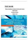 Test Bank For Murray Foundations of Maternal-Newborn and Women's Health Nursing, 8th Edition by Sharon Smith Murray, Emily Slone McKinney, Karen Holub, Renee Jones ISBN:9780443111594 all chapters covered 