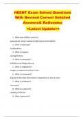 HEENT Exam Solved Questions  With Revised Correct Detailed  Answers& Rationales  >Latest Update>> 