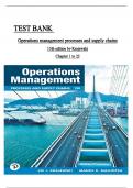 TEST BANK for Operations Management: Processes and Supply Chains 13th Edition by Krajewski Lee and Manoj Malhotra ALL CHAPTERS COVERED 