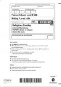 Pearson Edexcel Level 3 GCE Religious Studies Advanced Subsidiary PAPER 4: Study of Religion Option 4D: Islam question paper june 2024 8rs0-4d