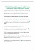 WGU C214 Financial Management End Of Section Questions And Answers 100% Passed Solutions