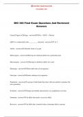 BIO 340 Final Exam Questions And Reviewed Answers