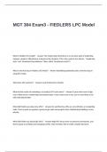 MGT 304 Exam3 Questions and Answers - FIEDLERS LPC Model