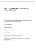 NCE LPC Exam Questions and Answers - Part 2- Social and Cultural Diversity