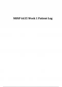 NRNP 6635 Week 1 Patient Log