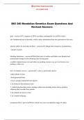 BIO 340 Mendelian Genetics Exam Questions And Revised Answers