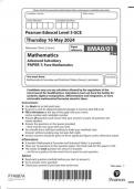 Pearson Edexcel Level 3 GCE  Mathematics Advanced Subsidiary PAPER 1: Pure Mathematics  question paper june 2024 8ma0-01