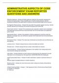 ADMINISTRATIVE ASPECTS OF CODE ENFORCEMENT EXAM REPORTED QUESTIONS AND ANSWERS  