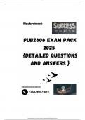 PUB2606 EXAM PACK 2025  {DETAILED QUESTIONS AND ANSWERS }