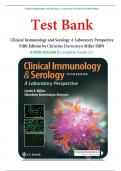 Test Bank For Clinical Immunology and Serology A Laboratory Perspective Fifth Edition by Christine Dorresteyn Miller ISBN 9780803694408 | Complete Guide A+ | Best Study GUIDE