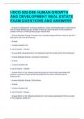 HSCO 502-D06 HUMAN GROWTH AND DEVELOPMENT REAL ESTATE EXAM QUESTIONS AND ANSWERS 