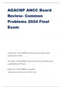 AGACNP ANCC Board Review- Common Problems 2024 Final Exam