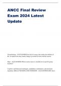 ANCC Final Review Exam 2024 Latest Update