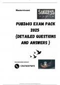 PUB2603 EXAM PACK 2025  {DETAILED QUESTIONS AND ANSWERS }