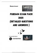 PUB2604 EXAM PACK 2025  {DETAILED QUESTIONS AND ANSWERS }