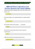 ABA 624 Deck 2 Questions and  Correct Answers the Latest Update