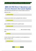 ABA 622 NU Deck 2 Questions and  Correct Answers the Latest Update