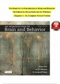 Test Bank For An Introduction to Brain and Behavior 6th Edition By Bryan Kolb, Ian Q. Whishaw, G. Campbell Teskey