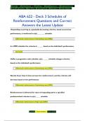 ABA 622 - Deck 3 Schedules of  Reinforcement Questions and Correct  Answers the Latest Update