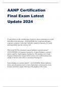 AANP Certification Final Exam Latest Update 2024