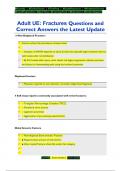 Adult UE: Fractures Questions and  Correct Answers the Latest Update