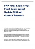 FNP Final Exam / Fnp Final Exam Latest Update With All Correct Answers