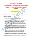 SOLUTION MANUAL FOR Fundamentals of Financial Accounting 7e Phillips Chapter 1-13  (2025 Updated) Latest version A+ GRADED