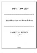 D276 ITSW 2120 Web Development Foundations - Latest FA Review Q & S 2024.