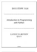 D335 ITSW 3126 Introduction to Programming with Python - Latest FA Review Q & S 2024