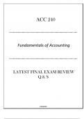 (GCU) ACC 240 Fundamentals of Accounting - Latest Final Exam Review Q & S 2024