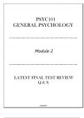 (Portage) PSYC101 GENERAL PSYCHOLOGY (Module 2) LATEST TEST REVIEW Q & S 2024