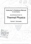 Solution Manual For An Introduction to Thermal Physics by Daniel V. Schroeder, All Chapters ||Complete A+ Guide