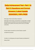 Delta Achievement Test - Part 1 & Part 2 | Questions and Correct Answers | Latest Update 2024/2025 | 100% PASS