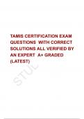 TAMIS CERTIFICATION EXAM  QUESTIONS  WITH CORRECT SOLUTIONS ALL VERIFIED BY AN EXPERT  A+ GRADED (LATEST)