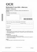 OCR BUSINESS 2024 QUESTION PAPER 2 (J204/02: operations, finance and influences on business)