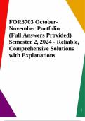 FOR3703 OctoberNovember Portfolio (Full Answers Provided) Semester 2, 2024 - Reliable, Comprehensive Solutions with Explanations