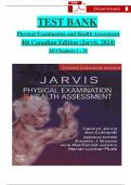 Test Bank - Physical Examination and Health Assessment, 4th Canadian Edition (Jarvis, 2024), Chapter 1-31 | All Chapters